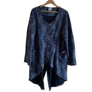 Parsley&Sage Woman XL Button Front Scoop Neck Longline Jacquard Cardigan Jacket